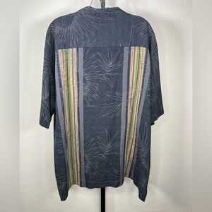 Tommy Bahama Hibiscus 100% Silk Embossed Hawaiian Button Down Shirt Size XXL